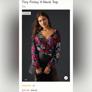 Anthropologie NWT Tiny Finley V-Neck Top, Medium Size